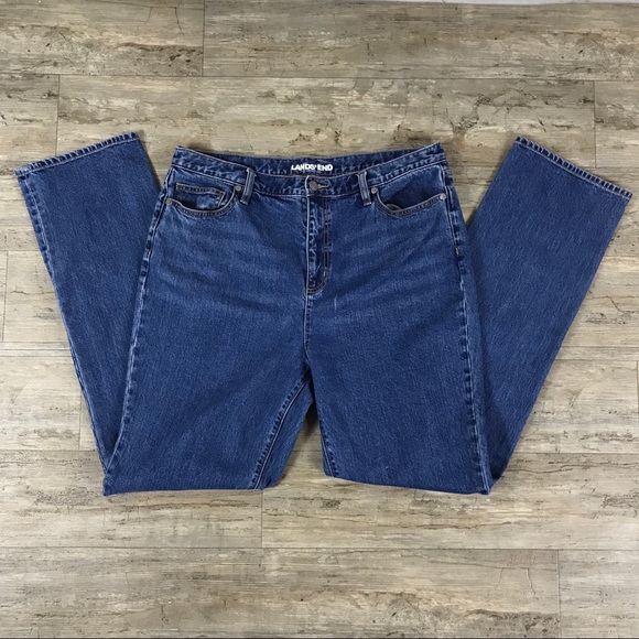 Lands' End Denim - Lands’ End High Rise Straight Jeans